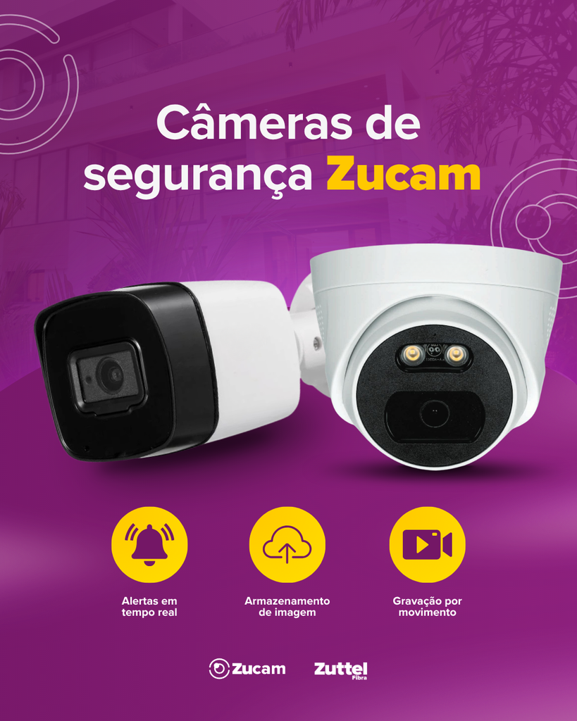 Câmeras de segurança para residência e empresa da Zuttel Fibra, em Jaraguá do Sul e região. Câmeras de monitoramento com preço acessível.
