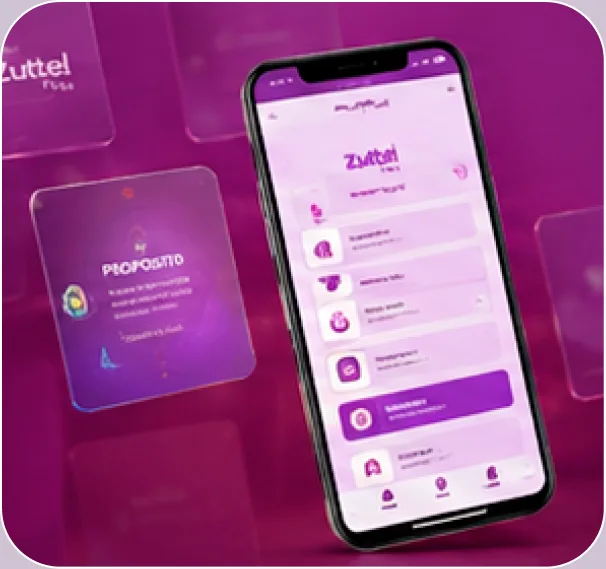 Aplicativo da Zuttel aberto na tela de um celular