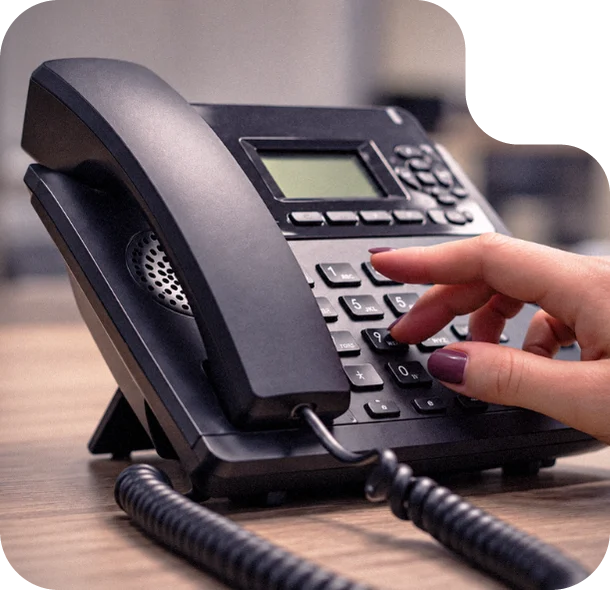 Telefone fixo em um escritório